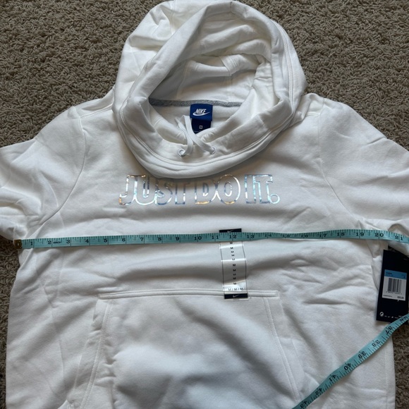Women’s Nike Sportswear Hoodie NWT White Metallic Just Do It Medium - Picture 5 of 6